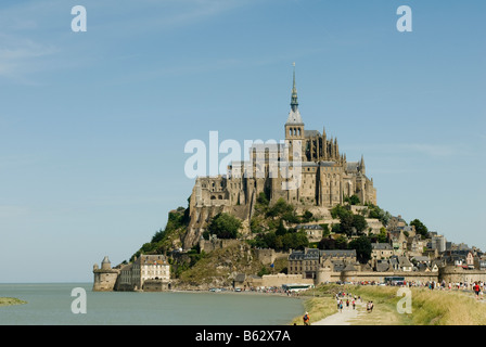 Mont Saint Michel.St Michaels Mount è un isola rocciosa in Normandia Francia Foto Stock