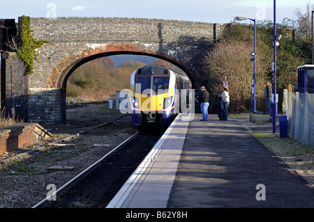 Il Cotswold linea alla stazione Honeybourne, Worcestershire, England, Regno Unito Foto Stock