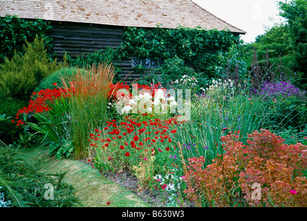 Bordo colorato a Great Dixter Foto Stock