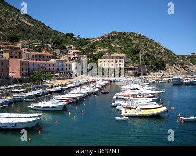 Isola del Giglio porto, Toscana, Italia Foto Stock