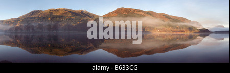 Ben Ledi paletta ben riflessa nell'acqua ancora di Loch Lubnaig Foto Stock