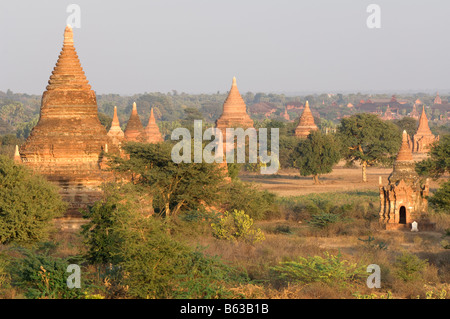 Templi e pagode, Pagan, Myanmar Foto Stock