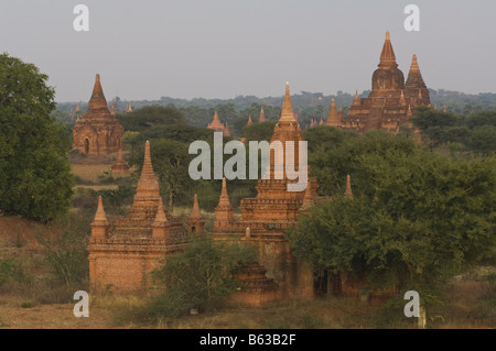 Templi e pagode, Pagan, Myanmar Foto Stock
