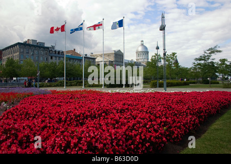 Montreal del Vieux-Port con Mercato di Bonsecours nella distanza. Foto Stock