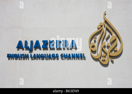 Firmare presso la sede centrale di Al Jazeera canale inglese, Doha, Qatar Foto Stock