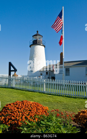 Pemaquid Point lighthouse e Museo di pescatori Pemaquid Maine USA Stati Uniti d'America Foto Stock