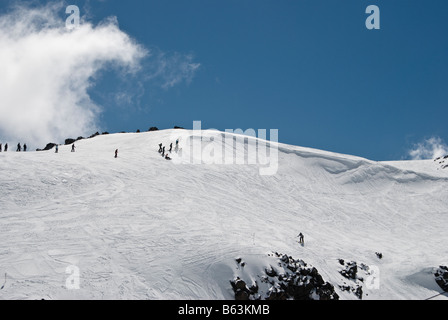 Turoa campi da sci sul Monte Ruapehu, Nuova Zelanda Foto Stock