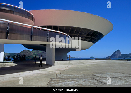 OSCAR NIEMEYER Niteroi Museo di Arte Contemporanea del Brasile Foto Stock