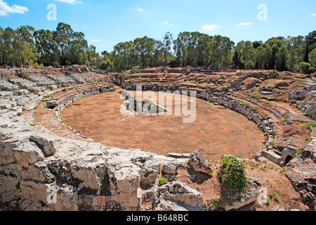 Anfiteatro romano primo secolo A.C. Neapolis, Siracusa, Sicilia Foto Stock