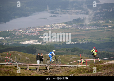 2008 il Campionato del Mondo di Mountain-bike downhill campionati a Fort William, Scozia Foto Stock