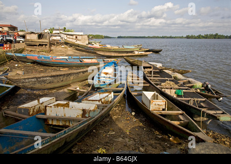 Pirogue Douala Camerun Africa Foto Stock