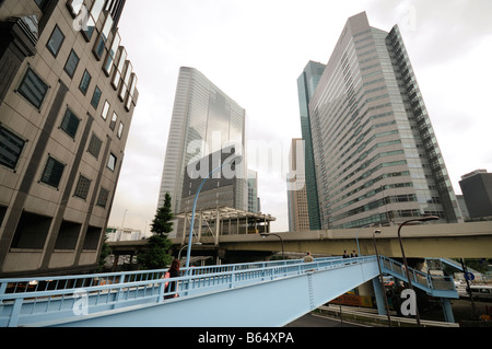 La zona di Shiodome grattacieli. Minato-ku distretto. Tokyo. Giappone (maggiori informazioni su edifici nel campo Descrizione) Foto Stock