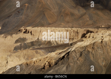 La zona della Valle della Luna vicino Lamayuru Ladkh in India è stato un ex lago dopo erosione,questo è il lago di erosione. Foto Stock