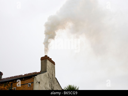 incendio della canna fumaria Foto Stock