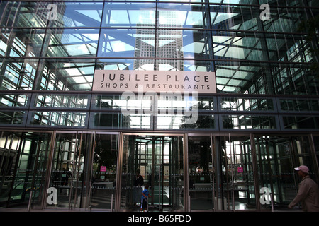 Ingresso al Giubileo Place Shopping & ristorante nel centro di Canary Wharf, Londra Foto Stock