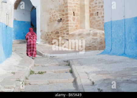 Strade Blu, Kasbah, Rabat, Marocco, Africa Foto Stock