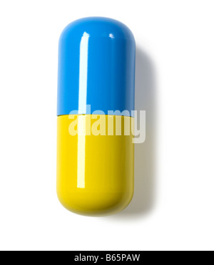Blue giallo pillola Foto Stock
