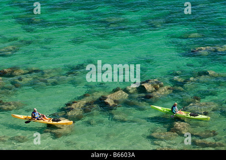 Il kayak lungo Espiritu Santo Isola, Messico Foto Stock