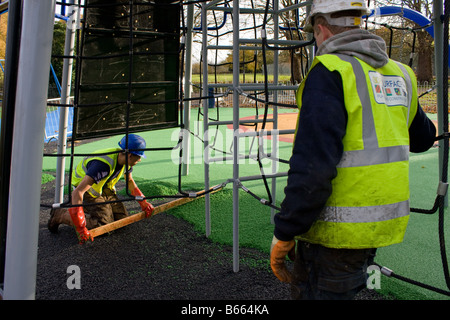 Parco giochi di costruzione Parco Seftron Liverpool Foto Stock