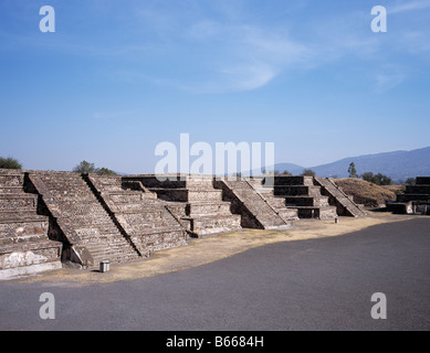 Messico Teotihuacan a Plaza de la Luna Foto Stock