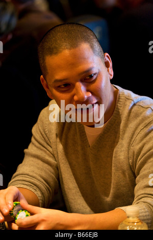 Tuan Le al 2008 World Poker Tour Festa Al Lago torneo di poker al Bellagio Resort and Casino Las Vegas Nevada Foto Stock