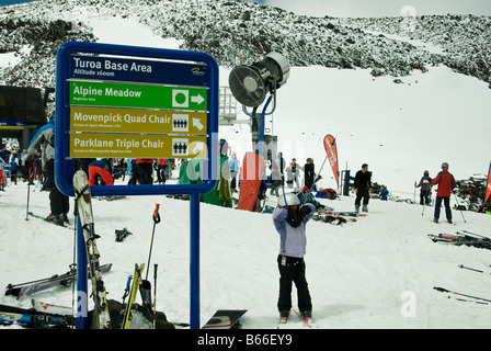 Turoa campi da sci, Ruapehu, Nuova Zelanda Foto Stock