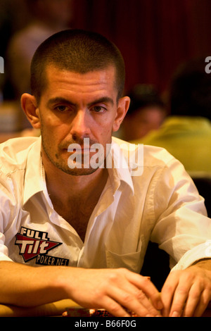 Gus Hansen al 2008 World Poker Tour Festa Al Lago torneo di poker al Bellagio Resort and Casino Las Vegas Nevada Foto Stock