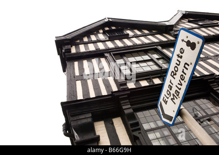 Segno per il percorso di Elgar visto in Ledbury Herefordshire Gran Bretagna Europa Foto Stock