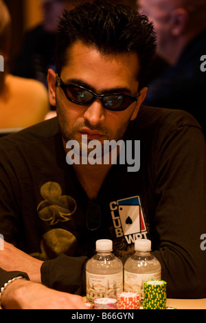 Antonio Esfandiari il mago del 2008 a World Poker Tour Festa Al Lago torneo di poker al Bellagio Resort and Casino Foto Stock