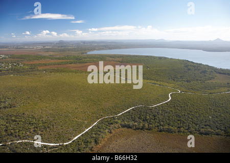 Noosa National Park e il Lago Weyba Sunshine Coast di Queensland antenna Australia Foto Stock