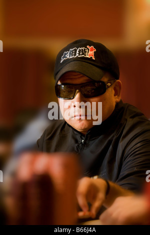 Johnny Chan al 2008 World Poker Tour Festa Al Lago torneo di poker al Bellagio Resort and Casino Las Vegas Nevada Foto Stock