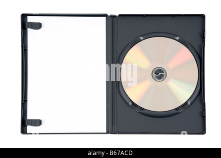 DVD vuoto in una custodia nera Foto Stock