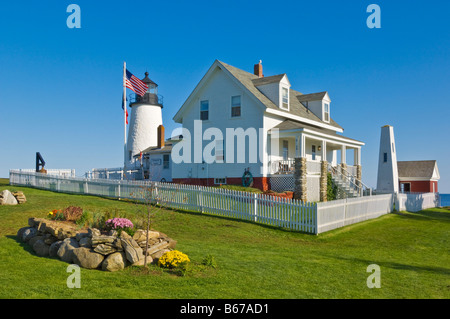 Pemaquid lighthouse e fishermans museo punto Pemaquid Maine USA Stati Uniti d'America Foto Stock