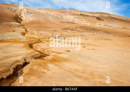 Námafjall montagna area geotermica, vicino a Akureyri, il nord dell'Islanda. Foto Stock