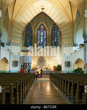 Interno della chiesa di San Michele da Lars Sonck (1899-1905), Turku, Finlandia Foto Stock