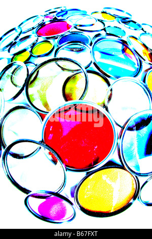 Alto contrasto closeup di colorati i filtri fotografici Foto Stock