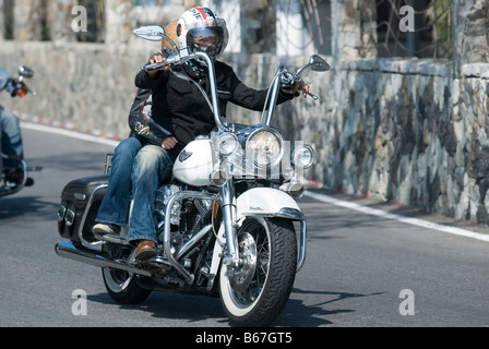 Stile classico Harley Davidson Moto con stile chopper manubrio Foto Stock