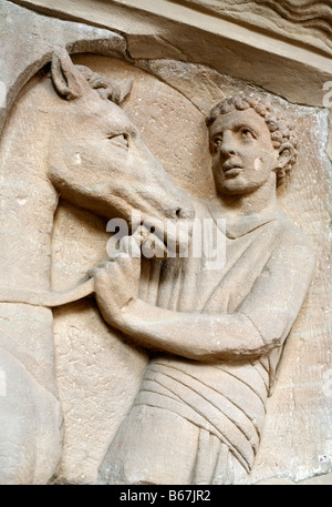 Scultura romana in Rheinisches Landesmuseum, Trier, Renania-Palatinato, Germania Foto Stock