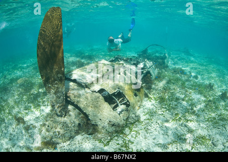 Zeke giapponese da combattimento aereo in laguna Micronesia Oceano Pacifico Palau Foto Stock