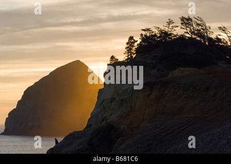 Città del Pacifico, Cape Kiwanda, Tillamook County, Oregon, Stati Uniti d'America Foto Stock