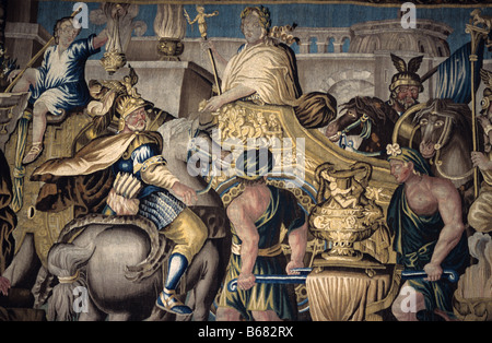 Aubusson arazzo. L'ingresso trionfale di Alessandro Magno in Babilonia in 331BC. Foto Stock