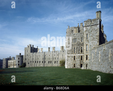 Il Castello di Windsor e pareti Foto Stock