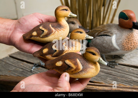 Anatra decorativa decoy Chesapeake Bay arte popolare. Foto Stock