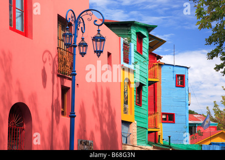 "Caminito street" vista laterale, "La Boca" Città, Buenos Aires, Argentina. Foto Stock