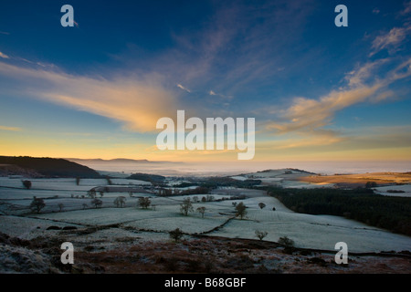 La Cleveland Hills in inverno dal grande Ayton Moor North York Moors National Park Foto Stock