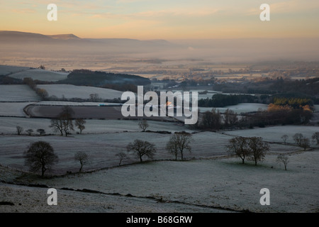 La Cleveland Hills in inverno dal grande Ayton Moor North York Moors National Park Foto Stock