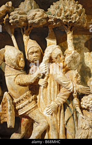 Cristo sul cammino verso il Golgota, pietra scultura romanica, arte, 15 secolo, il Musee des Augustins museum, Toulouse, Francia Foto Stock