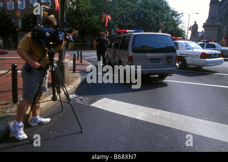 La telecamera cattura la polizia di Lancaster in Pennsylvania USA Foto Stock