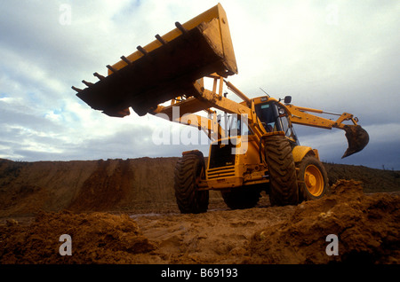 JCB digger lavorando sul sito UK Foto Stock