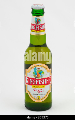 Bottiglia di La compagnia indiana Kingfisher Lager birra venduta nel Regno Unito Foto Stock